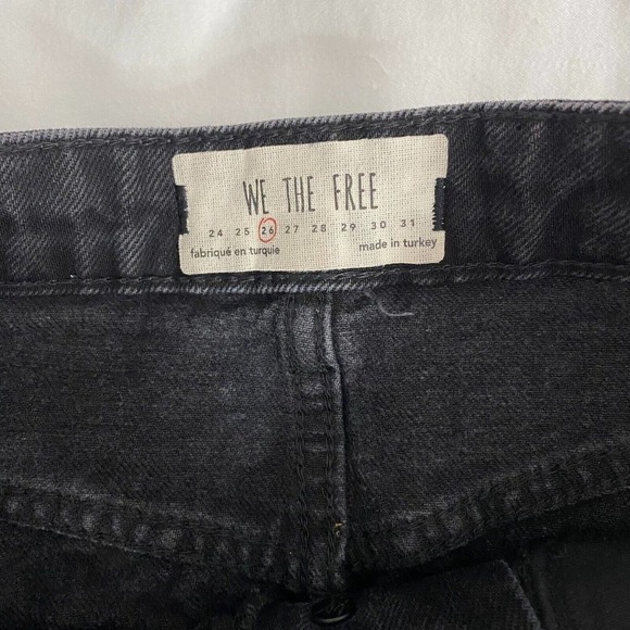 We The Free Womens Denim Mini Skirt Black Aline Distressed Button Fly Pockets-26 - Picture 6 of 7